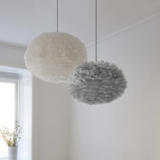 Light Gray Feather Pendant