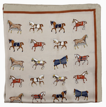 Load image into Gallery viewer, HORSES IN BLANKETS SCARF