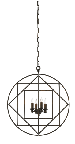 Chariot 4 Light 22" Wide Wrought Iron Chandelier