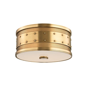 Designer antique brass flush mount light 