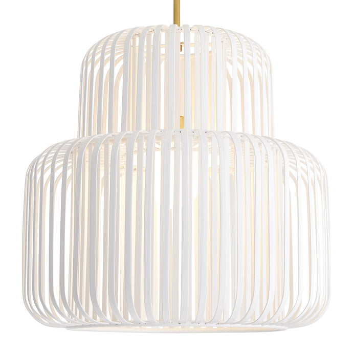White bamboo pendant light