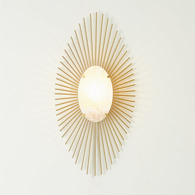 Quartz Radial Burst Electrified Wall Sconce