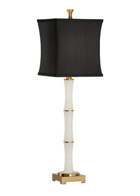 alabaster table lamp with black shade