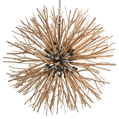 Wood Branch Chandelier, Orb