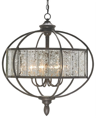 Chandelier, Lighting, mercury glass, Orb, Bronze
