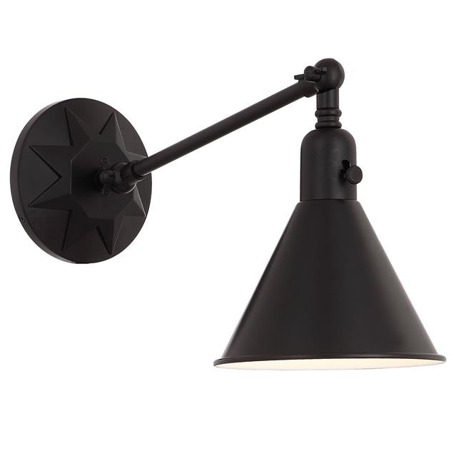 Black Finish Wall Sconce, Industrial