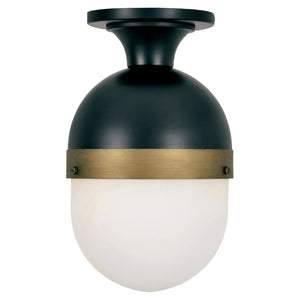 Black outdoor ceiling porch light