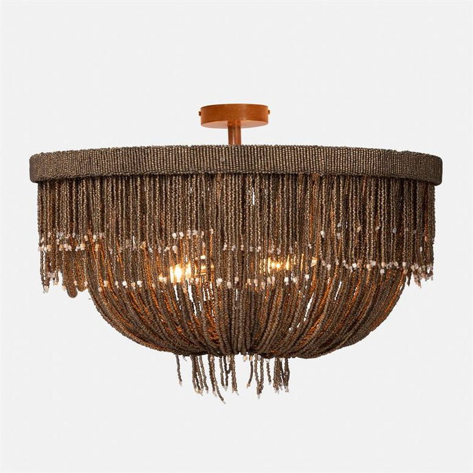 handcrafted beaded semi flush light