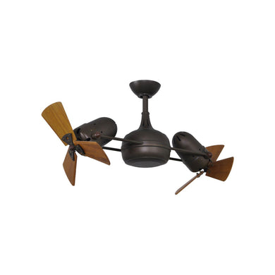 MATTHEWS FAN COMPANY DUEL HEADED Ceiling Fan.  Bronze with wood blades